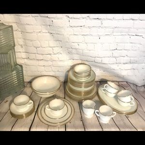 Vintage Fire king shell milk glass 50 piece set